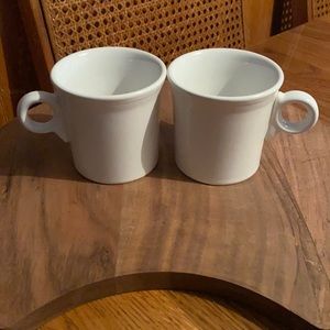 White Fiestaware Ring Handle Coffee Mugs